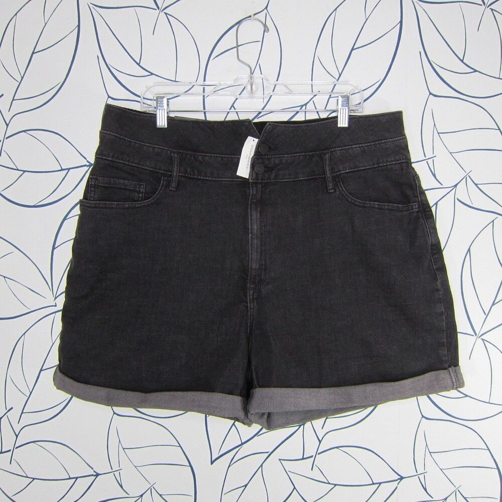 Banana Republic Black Denim Hi-Rise Shorts Women's Size 18 4" Inseam New!